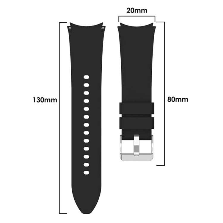 For Samsung Galaxy Watch 6 Solid Color Silicone Silver Buckle Watch Band(Light Blue)