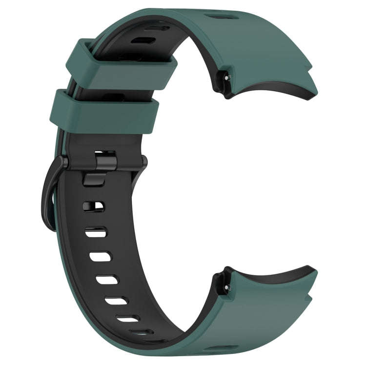 For Samsung Galaxy Watch 6 Sports Two Color Silicone Watch Band(Olive Green+Black)