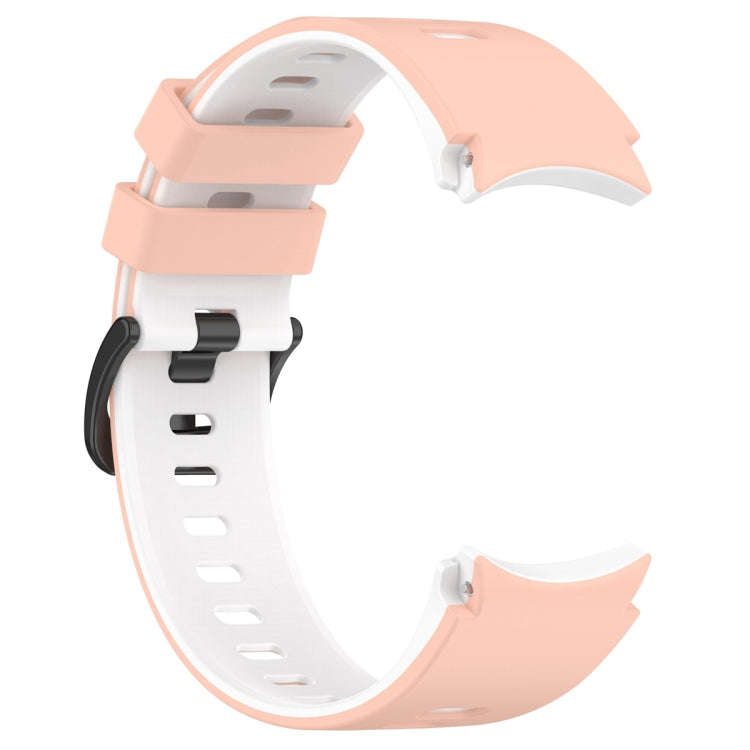 For Samsung Galaxy Watch 6 Sports Two Color Silicone Watch Band(Pink+White)