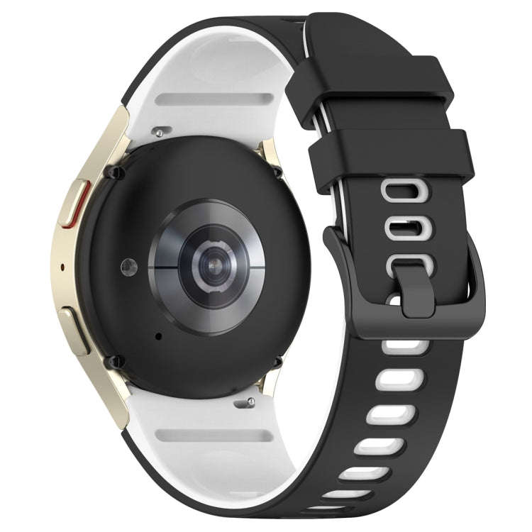 For Samsung Galaxy Watch 6 Sports Two Color Silicone Watch Band(Black+White)