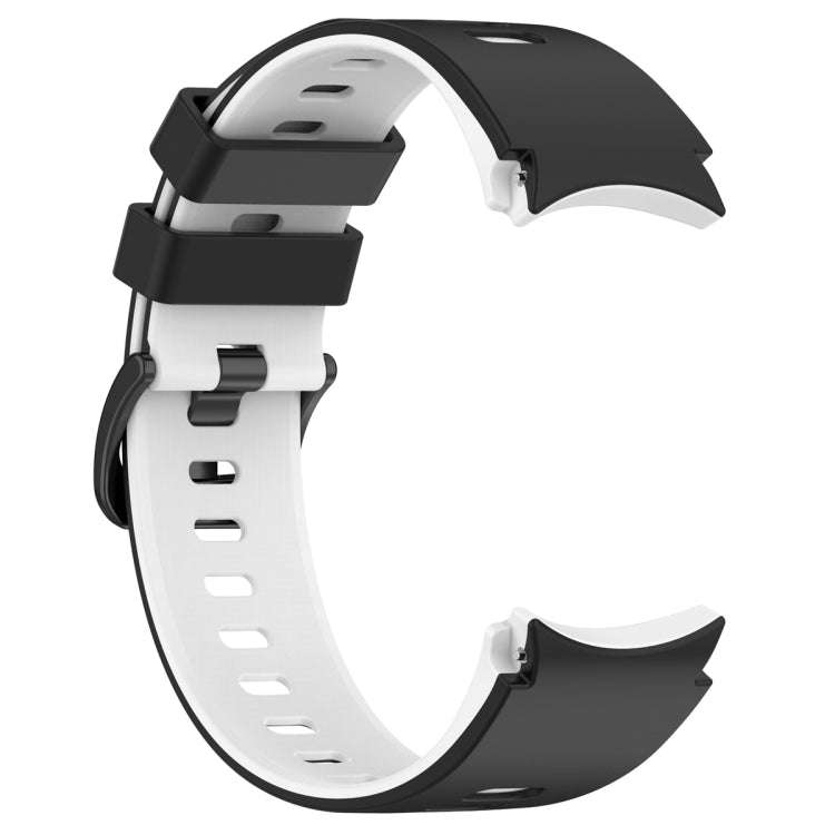 For Samsung Galaxy Watch 6 Sports Two Color Silicone Watch Band(Black+White)
