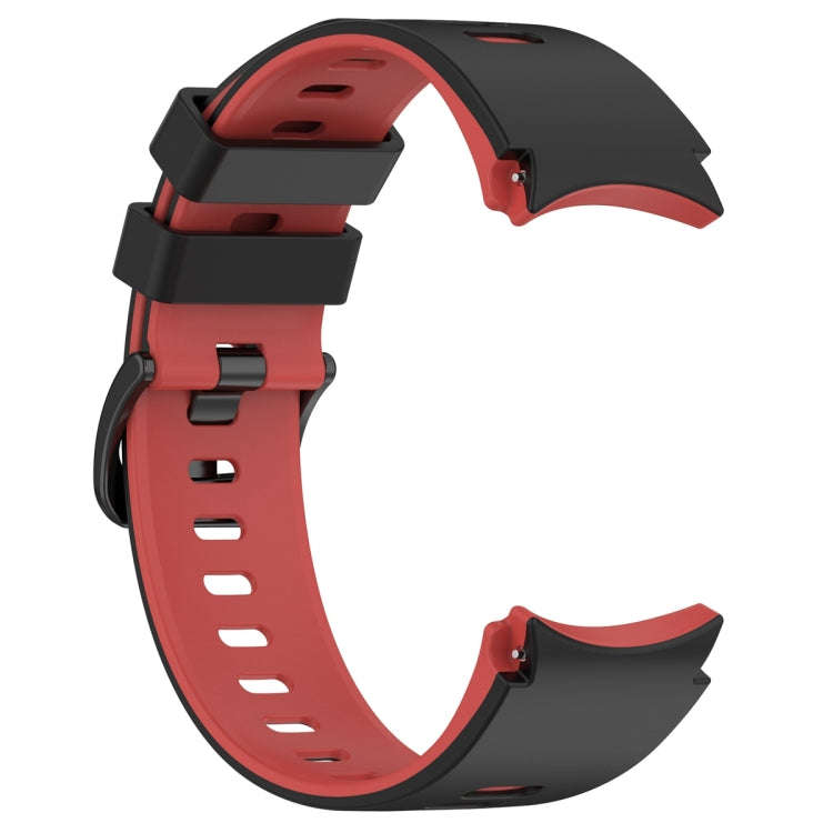 For Samsung Galaxy Watch 6 Sports Two Color Silicone Watch Band(Black+Red)