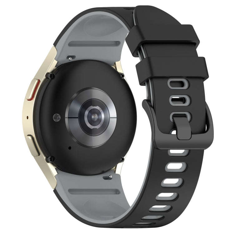 For Samsung Galaxy Watch 6 Sports Two Color Silicone Watch Band(Black+Grey)