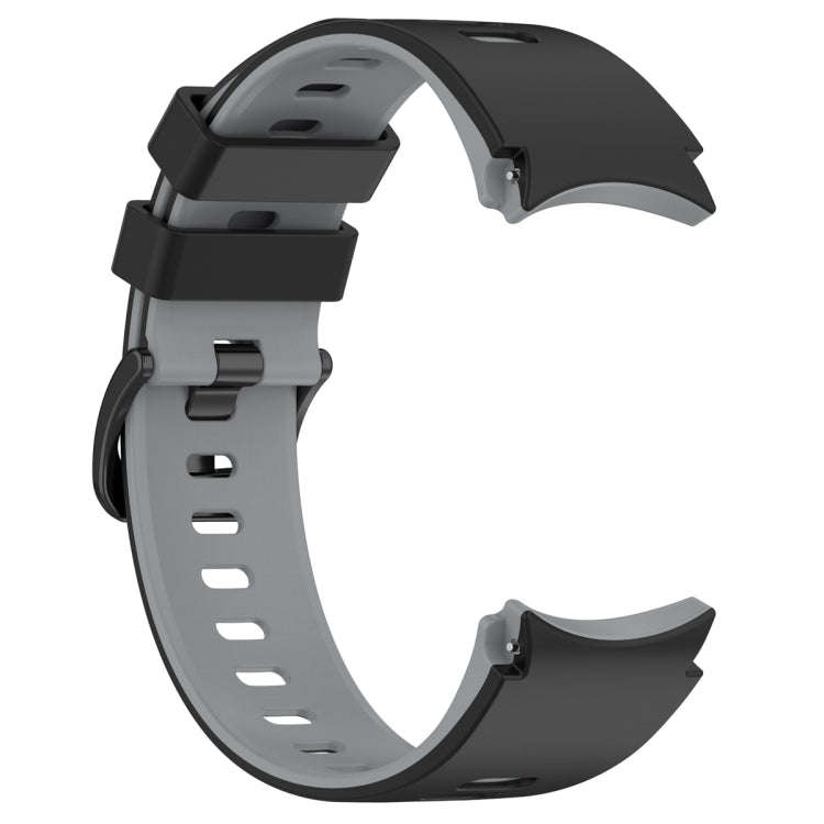 For Samsung Galaxy Watch 6 Sports Two Color Silicone Watch Band(Black+Grey)