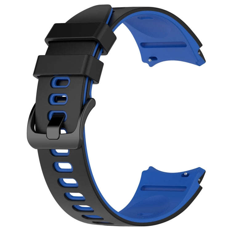 For Samsung Galaxy Watch 6 Sports Two Color Silicone Watch Band(Black+Blue)