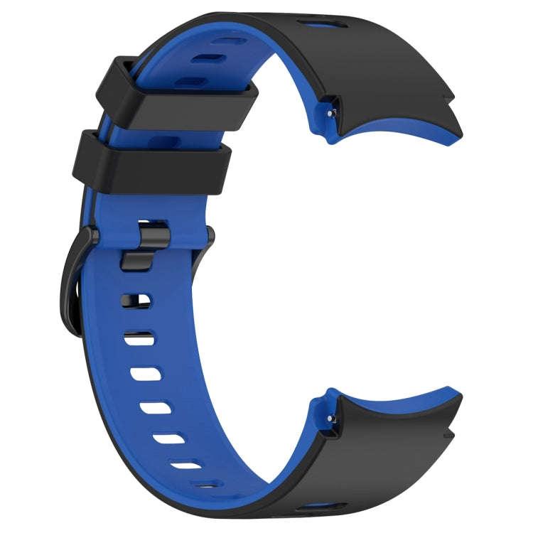For Samsung Galaxy Watch 6 Sports Two Color Silicone Watch Band(Black+Blue)