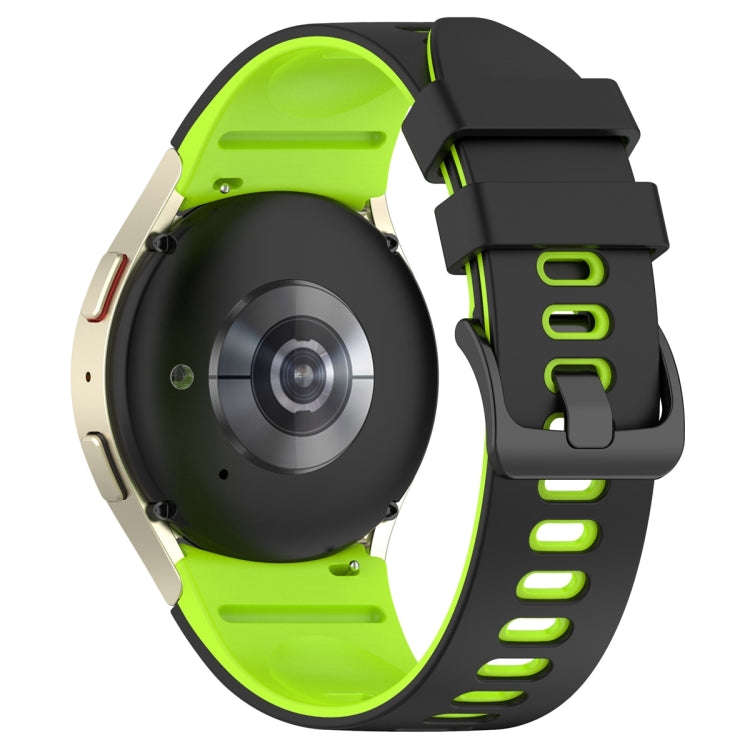For Samsung Galaxy Watch 6 Sports Two Color Silicone Watch Band(Black+Lime)