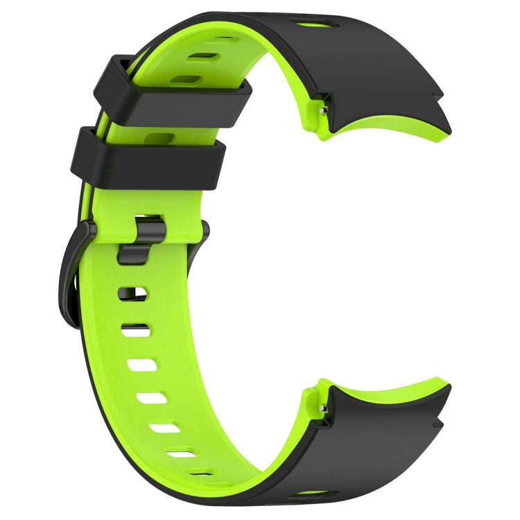 For Samsung Galaxy Watch 6 Sports Two Color Silicone Watch Band(Black+Lime)