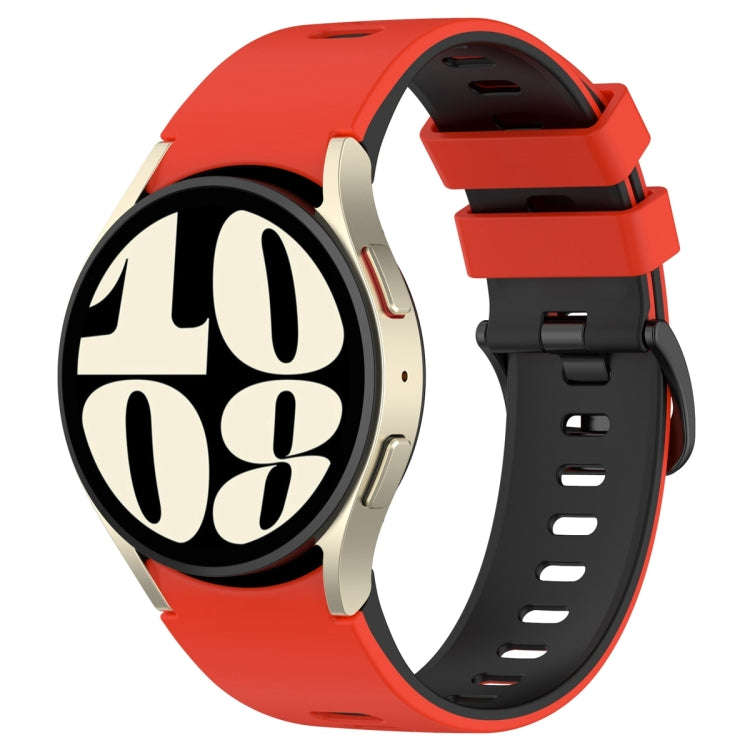 For Samsung Galaxy Watch 6 Sports Two Color Silicone Watch Band(Red+Black)