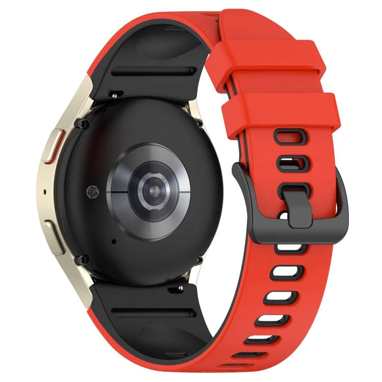 For Samsung Galaxy Watch 6 Sports Two Color Silicone Watch Band(Red+Black)