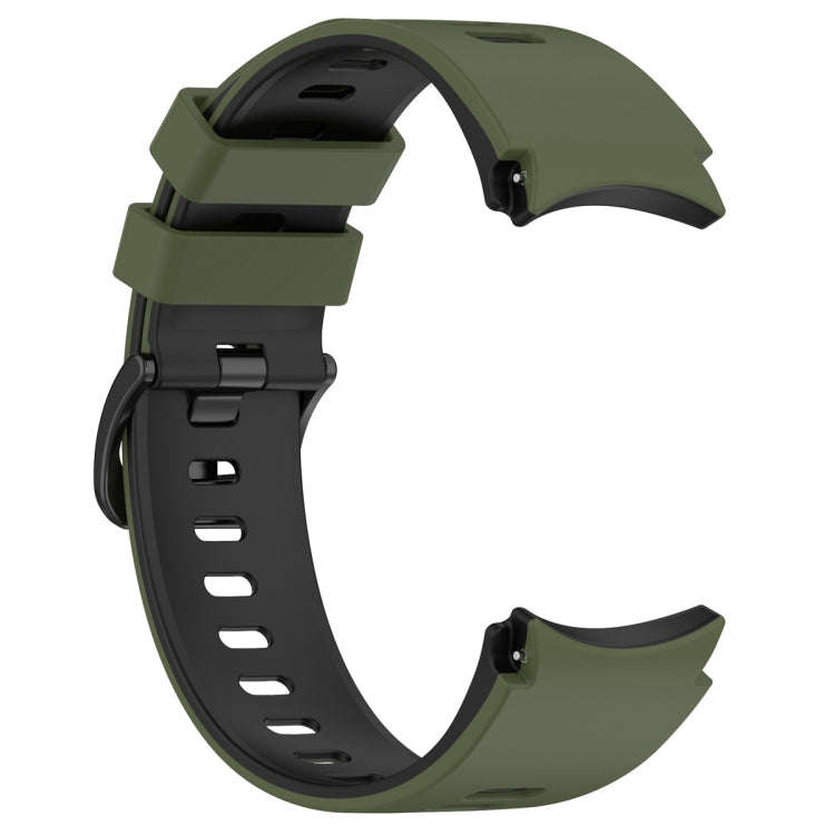 For Samsung Galaxy Watch 6 Sports Two Color Silicone Watch Band(Army Green+Black)