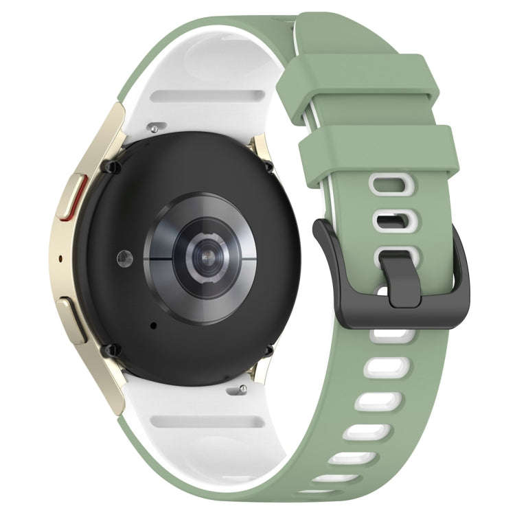 For Samsung Galaxy Watch 6 Sports Two Color Silicone Watch Band(Light Green+White)