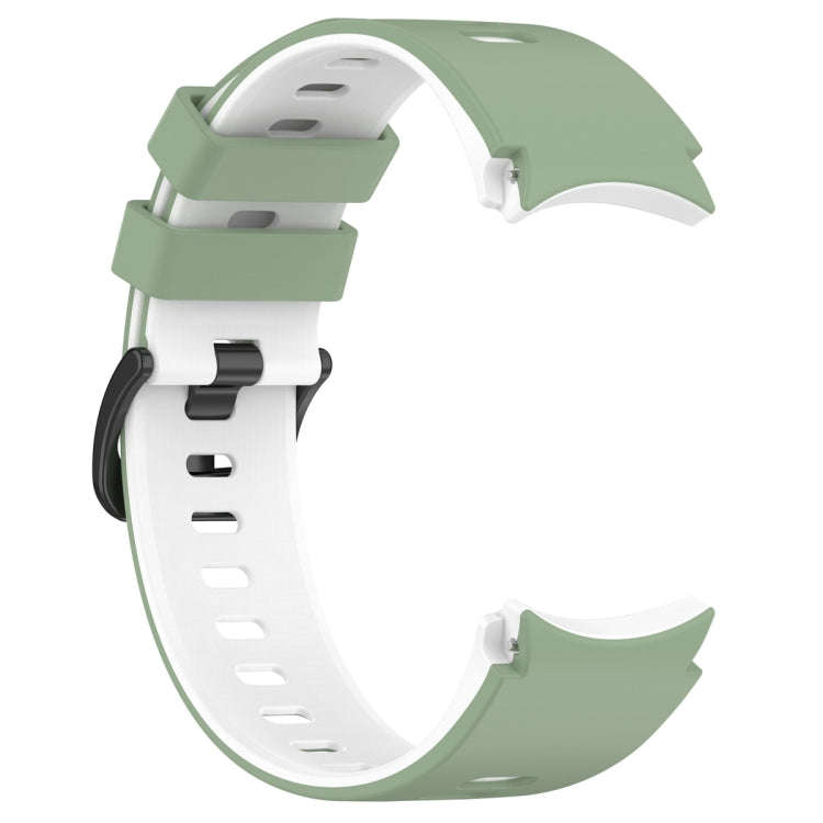 For Samsung Galaxy Watch 6 Sports Two Color Silicone Watch Band(Light Green+White)