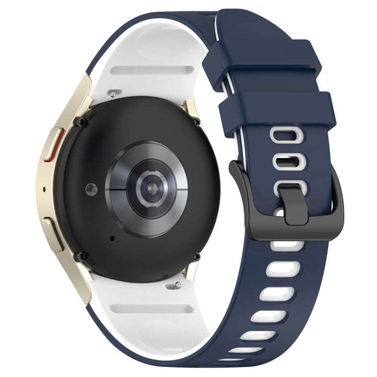 For Samsung Galaxy Watch 6 Sports Two Color Silicone Watch Band(Midnight Blue+White)