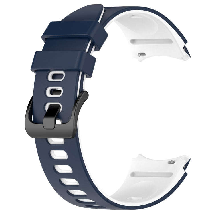 For Samsung Galaxy Watch 6 Sports Two Color Silicone Watch Band(Midnight Blue+White)