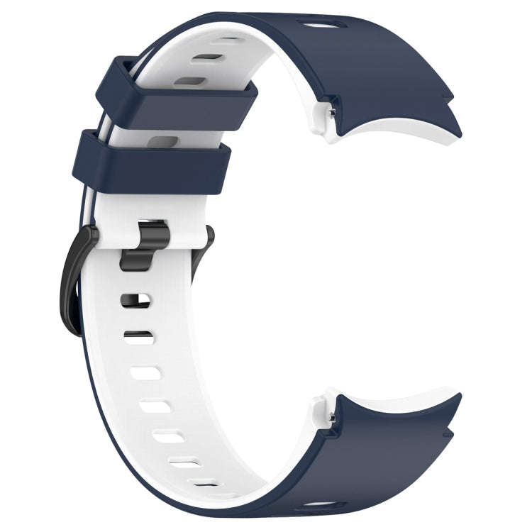 For Samsung Galaxy Watch 6 Sports Two Color Silicone Watch Band(Midnight Blue+White)