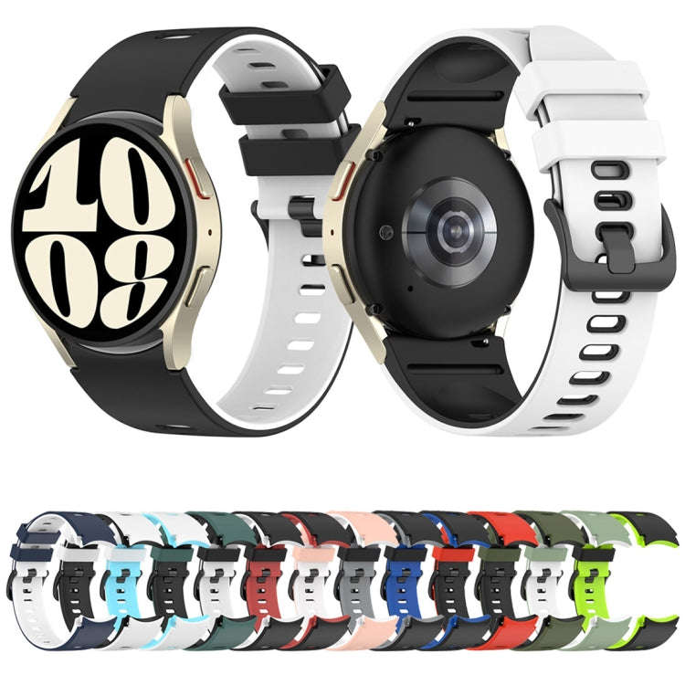 For Samsung Galaxy Watch 6 Sports Two Color Silicone Watch Band(Red+Black)