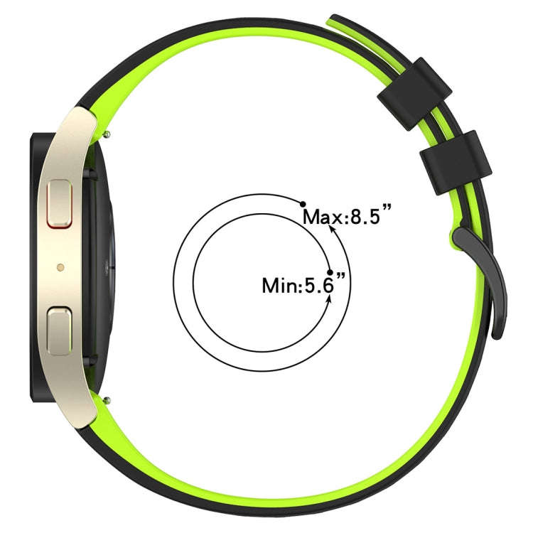 For Samsung Galaxy Watch 6 Sports Two Color Silicone Watch Band(Midnight Blue+White)