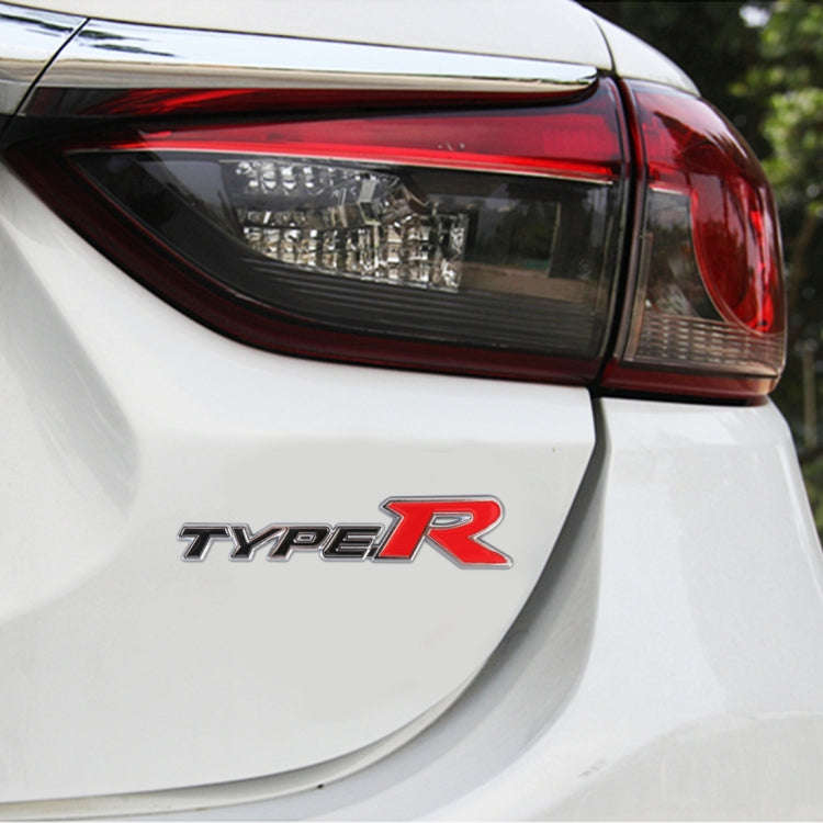 Car TYPE-R Personalized Aluminum Alloy Decorative Stickers, Size:15x3x0.4cm(Black Red)