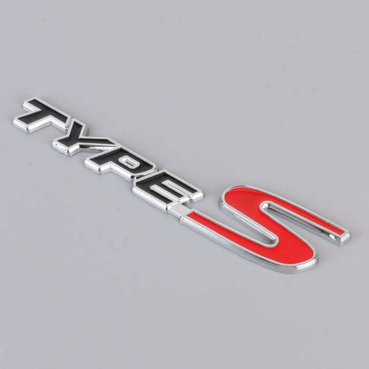 Car TYPE-S Personalized Aluminum Alloy Decorative Stickers, Size:15x3x0.4cm(Black Red)