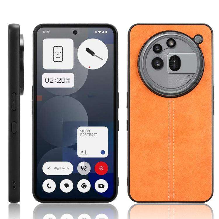 For Nothing Phone 3a Pro Cow Pattern Sewing Back Cover Phone Case(Yellow)
