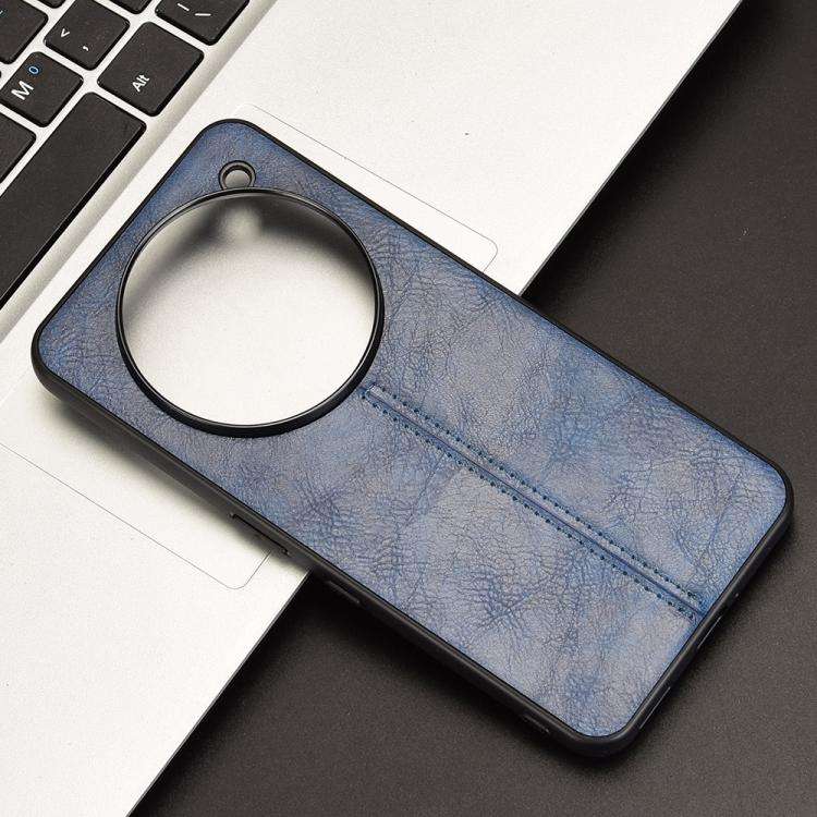 For Nothing Phone 3a Pro Cow Pattern Sewing Back Cover Phone Case(Blue)