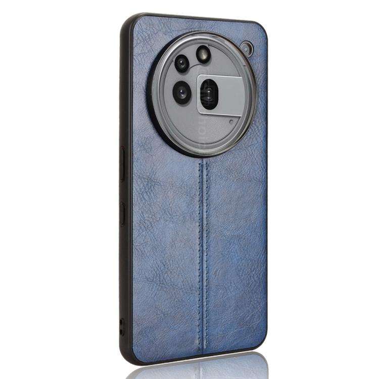 For Nothing Phone 3a Pro Cow Pattern Sewing Back Cover Phone Case(Blue)