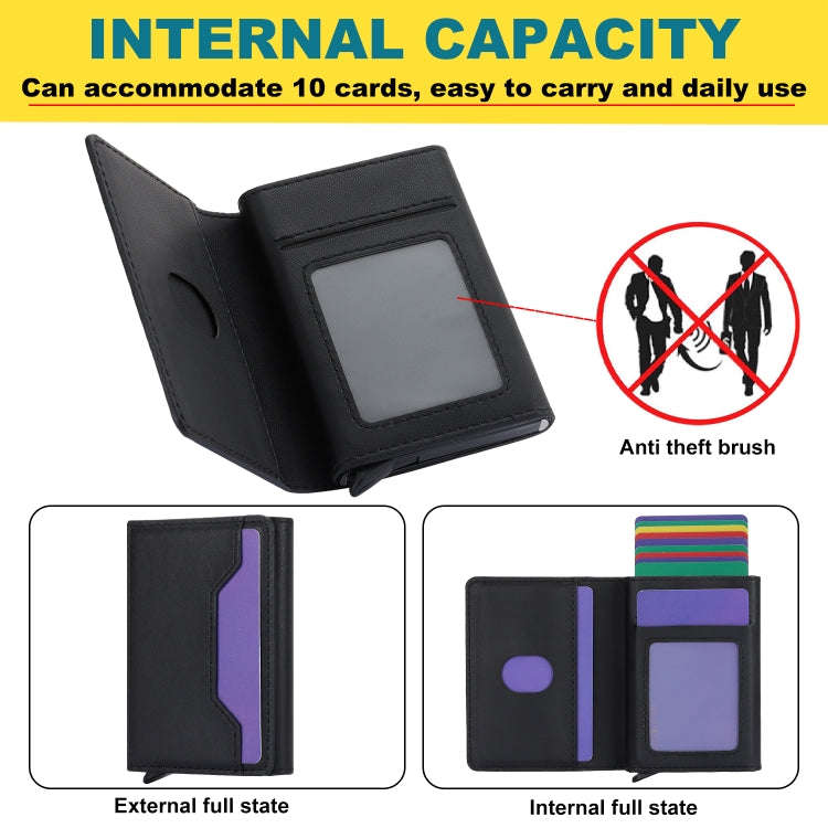 Anti Theft Brush Card Bag, Size:10x6x3cm(Black)