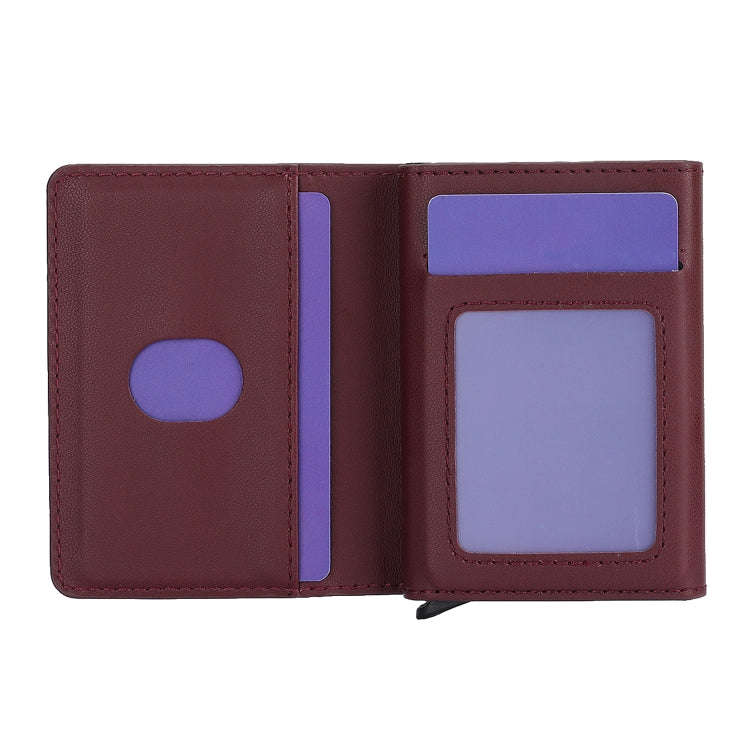 Anti Theft Brush Card Bag, Size:10x6x3cm(Wine Red)