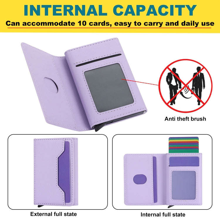 Anti Theft Brush Card Bag, Size:10x6x3cm(Purple)