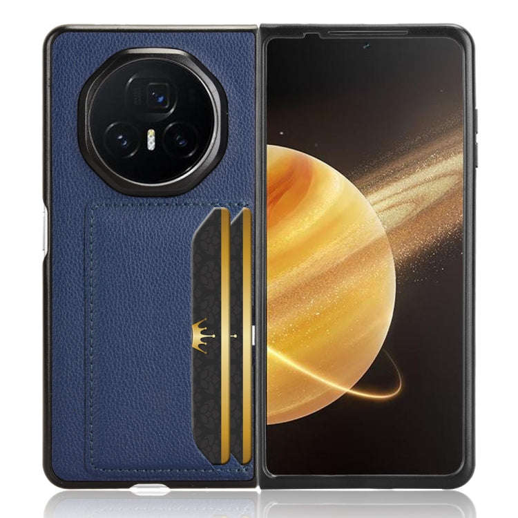 For Honor Magic V3 Litchi Texture Card Slot Phone Case(Blue)