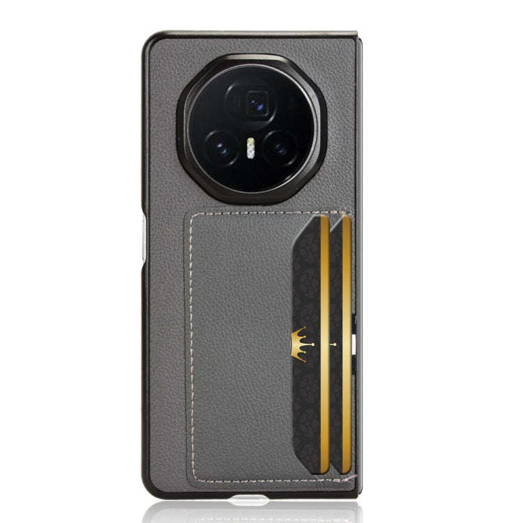 For Honor Magic V3 Litchi Texture Card Slot Phone Case(Grey)