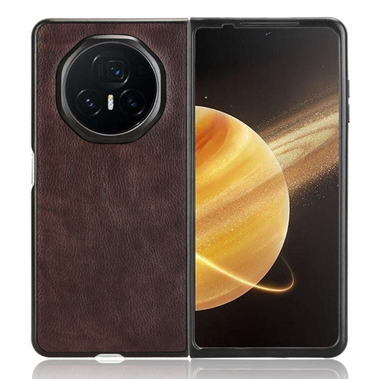 For Honor Magic V3 Litchi Texture Back Cover Phone Case(Brown)