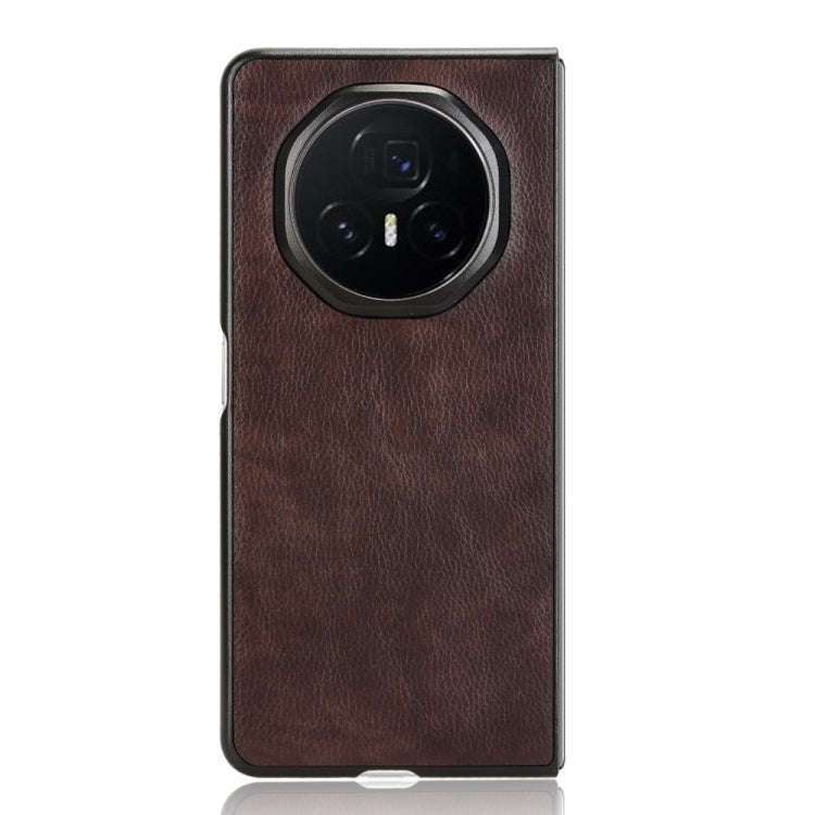 For Honor Magic V3 Litchi Texture Back Cover Phone Case(Brown)
