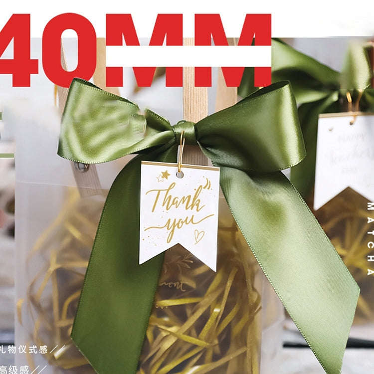 Gift Bag Transparent Packaging Bag, Green Ribbon+Hanging Tag+Lafite Grass, Size:L