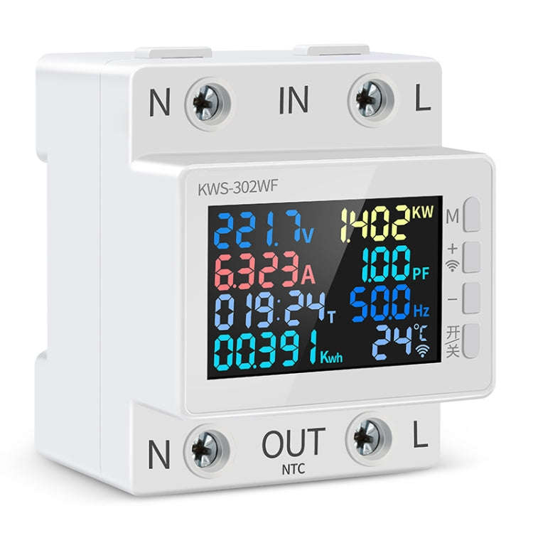 KWS-302WF 170-270V Multifunctional AC Digital Display Rail Voltage and Current Monitoring Meter