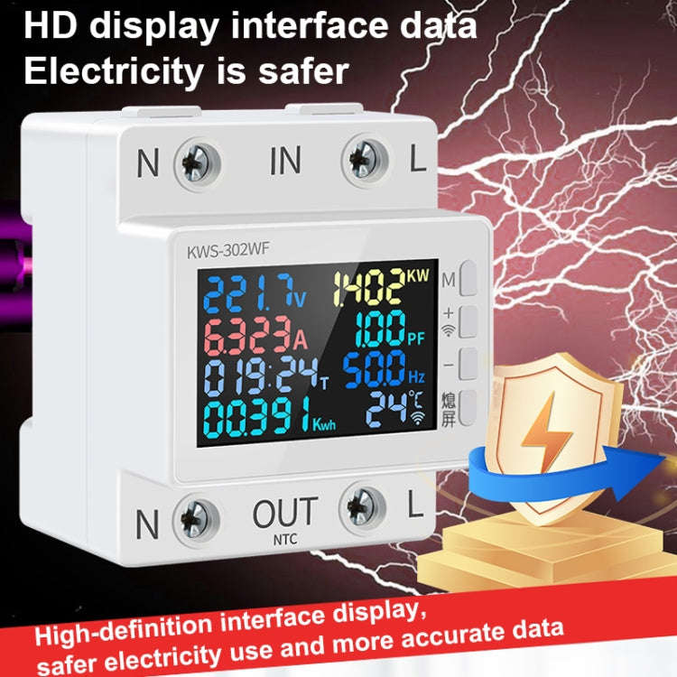 KWS-302WF 170-270V Multifunctional AC Digital Display Rail Voltage and Current Monitoring Meter