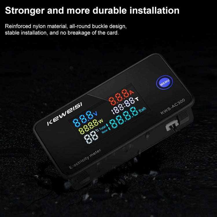 KWS-AC300-20A 50-300V AC Digital Current Voltmeter(Black)