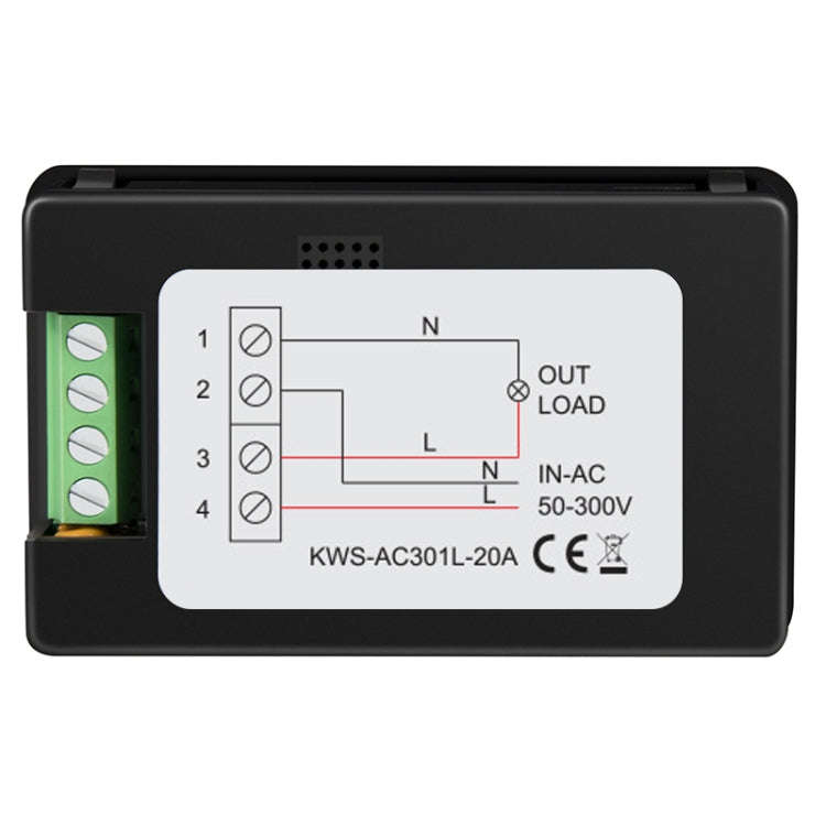 KWS-AC301L-20A 50-300V AC Digital Current Voltmeter with 485 Communication(Black)