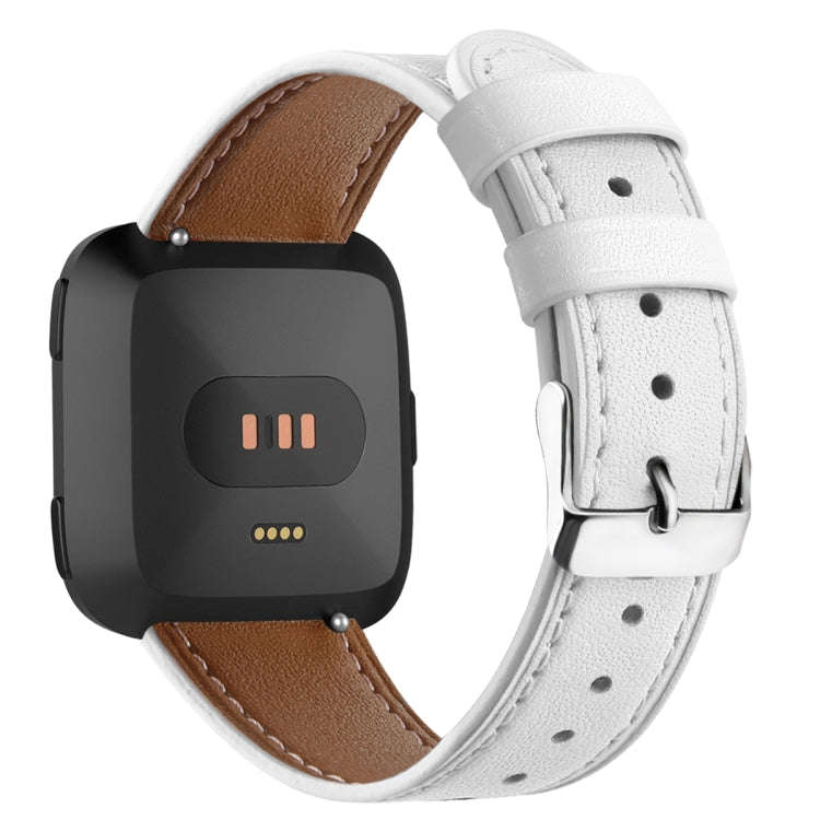 For Fitbit Versa 2 / Fitbit Versa / Fitbit Versa Lite Leather Watch Band with Round Tail Buckle(W...
