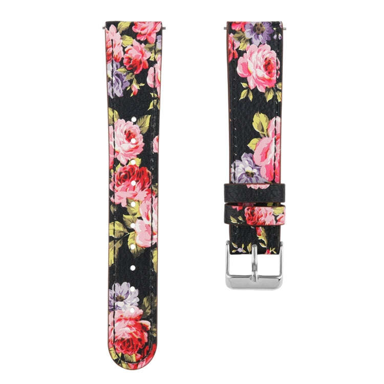 For Fitbit Versa 2 / Fitbit Versa / Fitbit Versa Lite Leather Watch Band with Round Tail Buckle(B...