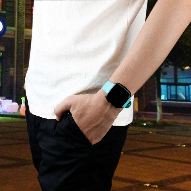 For Fitbit Versa 2 / Fitbit Versa / Fitbit Versa Lite Leather Watch Band with Round Tail Buckle(T...