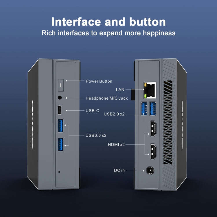 GXMO GX55 Windows 11 Intel N5105 Mini PC NVME SSD WiFi Mini Desktop Computer, Specification:16GB+...