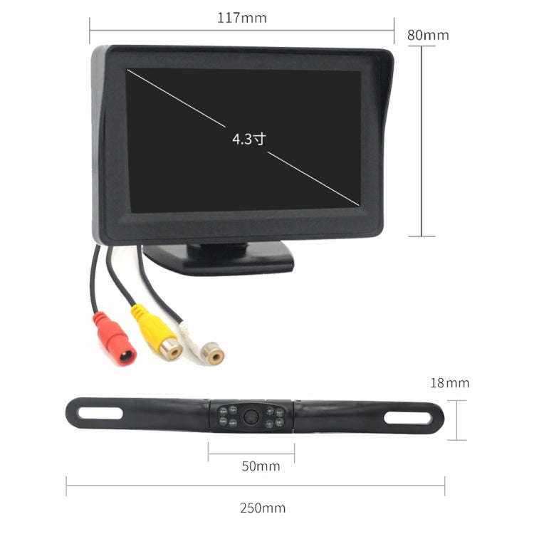 PZ703 413C-W Car Waterproof External Wireless Reversing Image Night Vision Camera + 4.3 inch Rear...