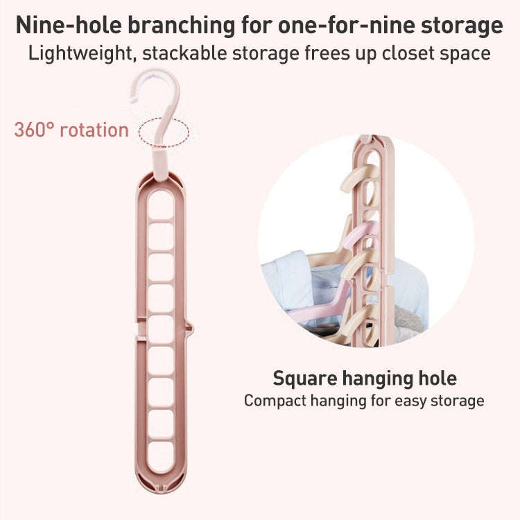 Multifunctional Magic Nine-hole Clothes Hanger Random Color