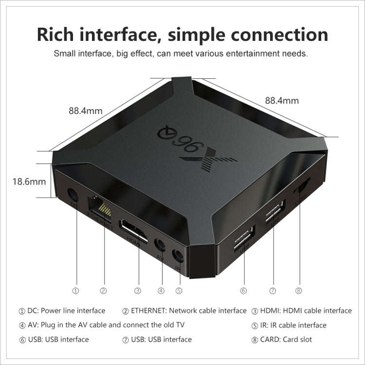 X96Q HD 4K Smart TV Box without Wall Mount, Android 10.0, Allwinner H313 Quad Core ARM Cortex A53...