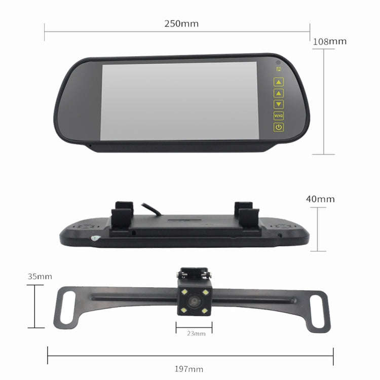 PZ709 437-W 7.0 inch TFT LCD Car External Wireless Rear View Monitor for Car Rearview Parking Vid...