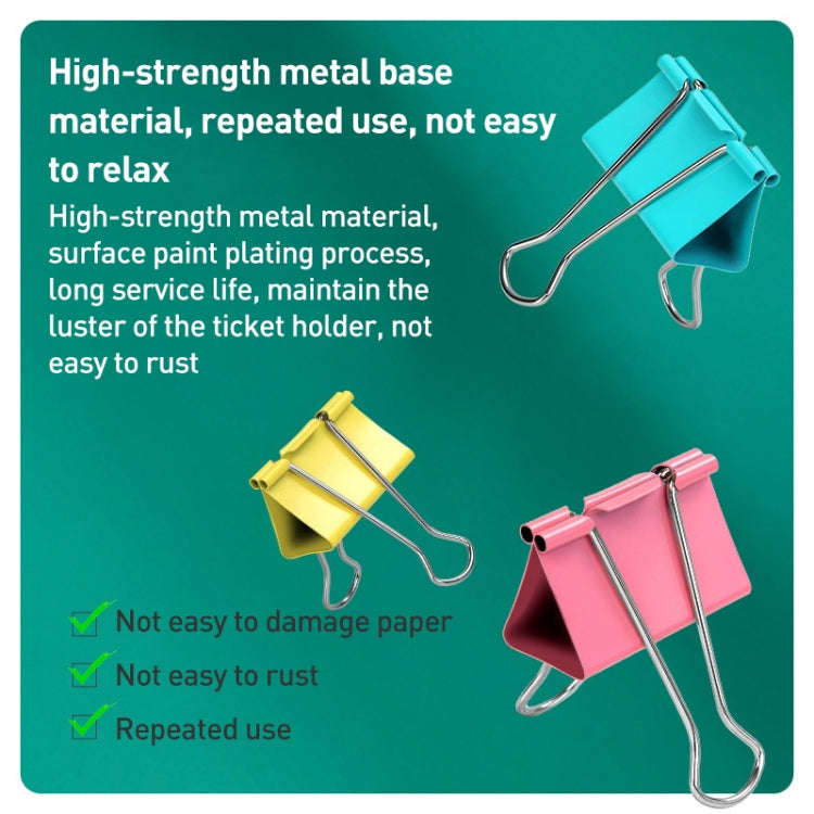 Deli 8556ES 60pcs / Box Colorful Binder Clip Bill Clip Dovetail Clip Metal Iron Bill Clip