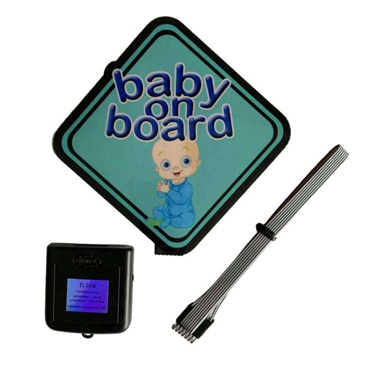 EL Luminous Car Stickers Cold Light Car Stickers Car Luminous Pattern Decoration(Baby On Board)