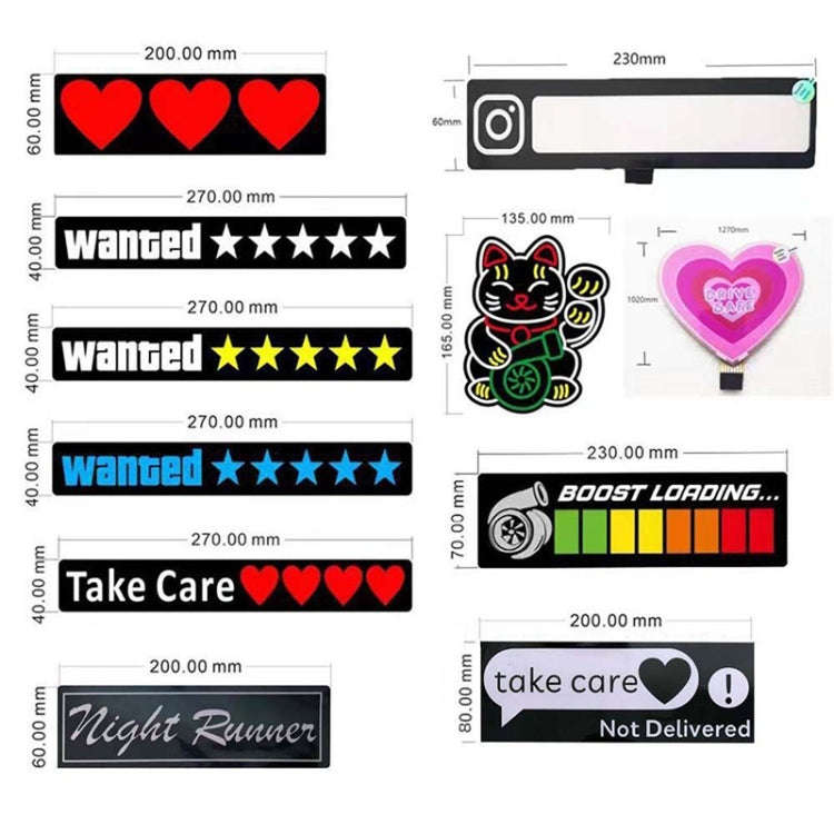 EL Luminous Car Stickers Cold Light Car Stickers Car Luminous Pattern Decoration(Cat)